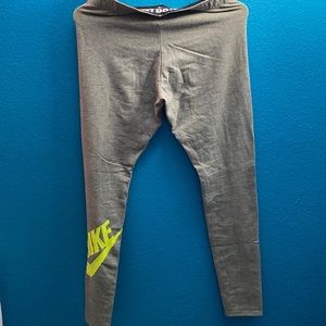 Nike Gray pants with neon yellow underneath